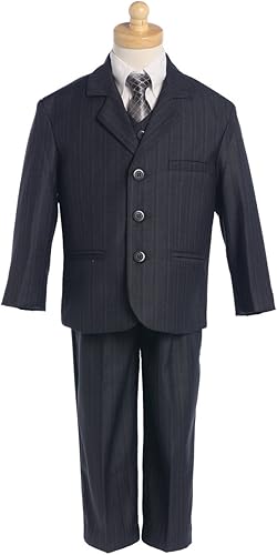 Miniatura 2 de 5piezas gris oscuro de tapete de traje con corbata Plata, 12 meses, Gris oscuro