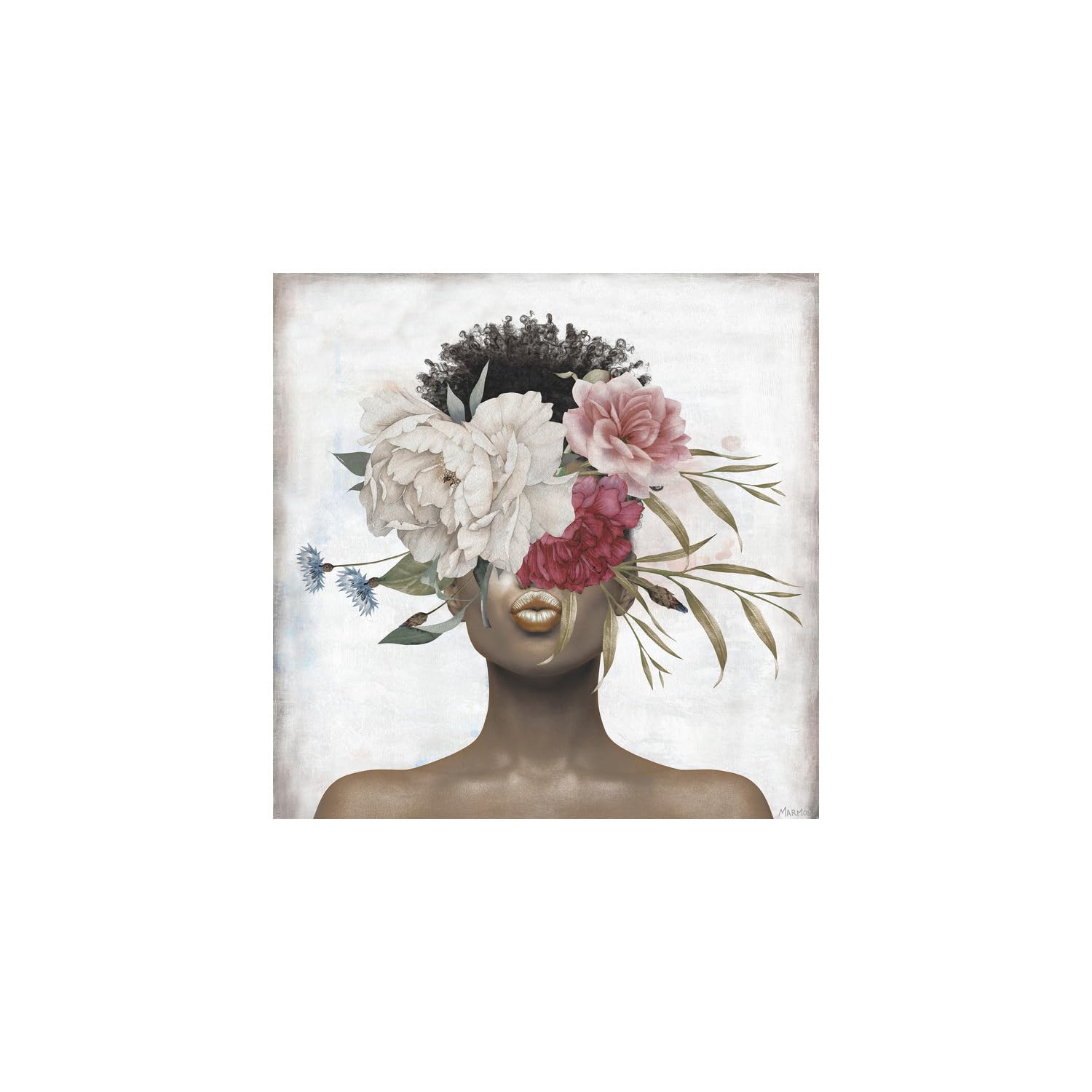 HomeStock Virtue Just Kiss Me Painting Print On Wrapped Canvas, Wall Art, Canvas Print, Framed Prints, Wall Hanging Prints for Living Room - 24" X 24"
