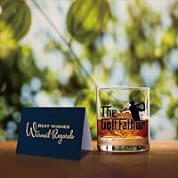 Vista 5 de TOUNER Vasos de whisky The Godfather para hombres, papá, tío abuelo, divertidos regalos de golf para hombres amantes del golf, regalos de jubilación
