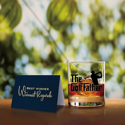 Miniatura 5 de TOUNER Vasos de whisky The Godfather para hombres, papá, tío abuelo, divertidos regalos de golf para hombres amantes del golf, regalos de jubilación