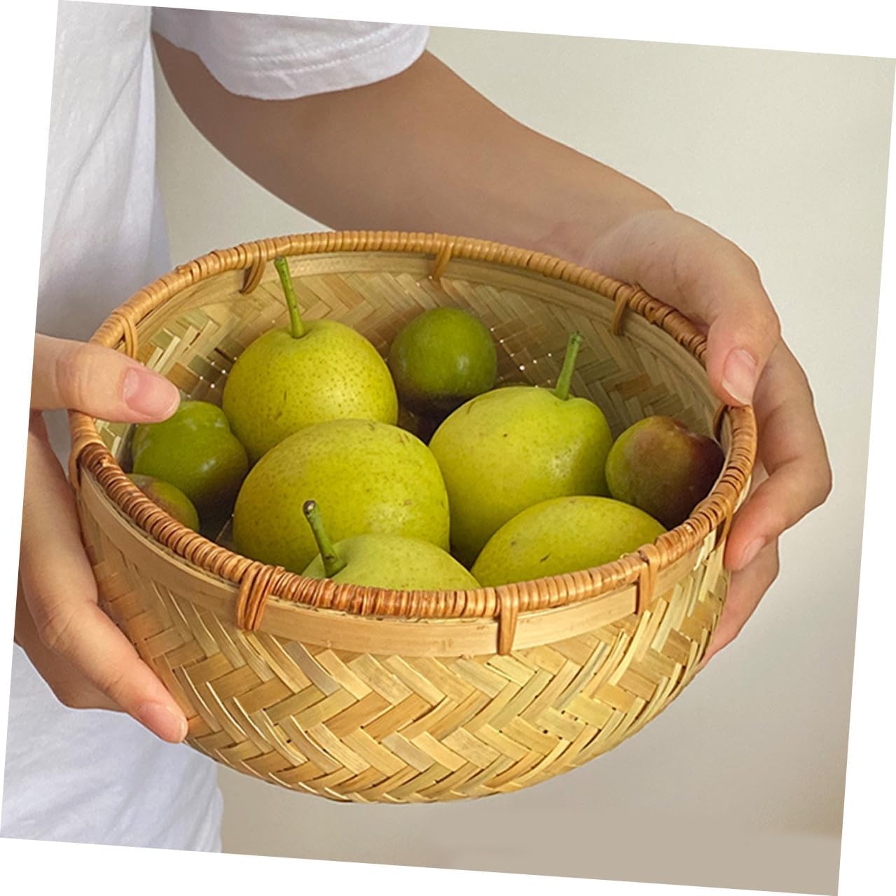 Bamboo Woven Bread Basket for Serving Candy and Rolls