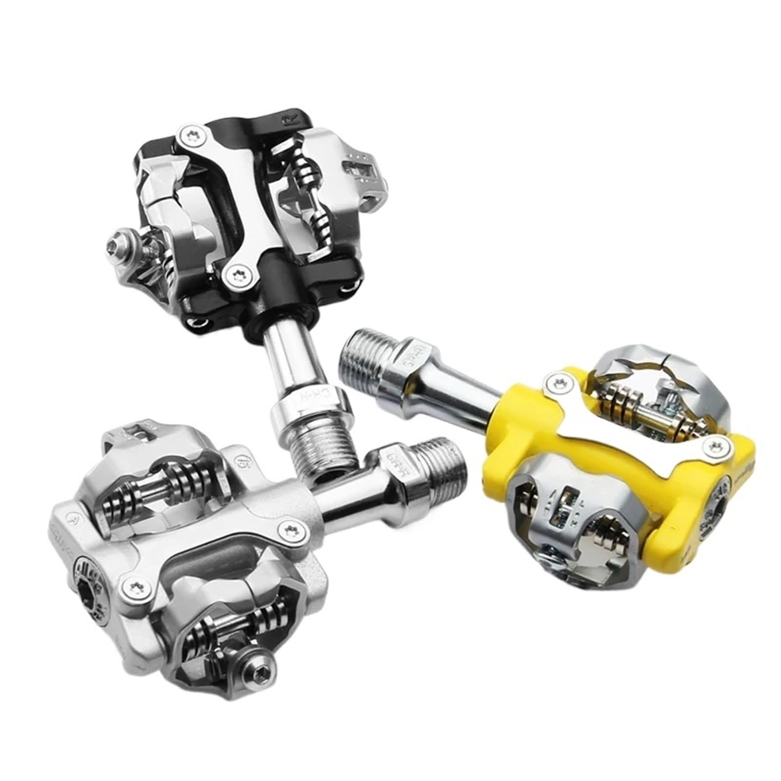 Genérico Compatible con Pedales de Bicicleta automáticos wellgo W01 - Pedales de aleación de Aluminio ultraligeros con Eje CR-MO de 9/16" con Tacos for Bicicletas MTB y Touring,Piezas