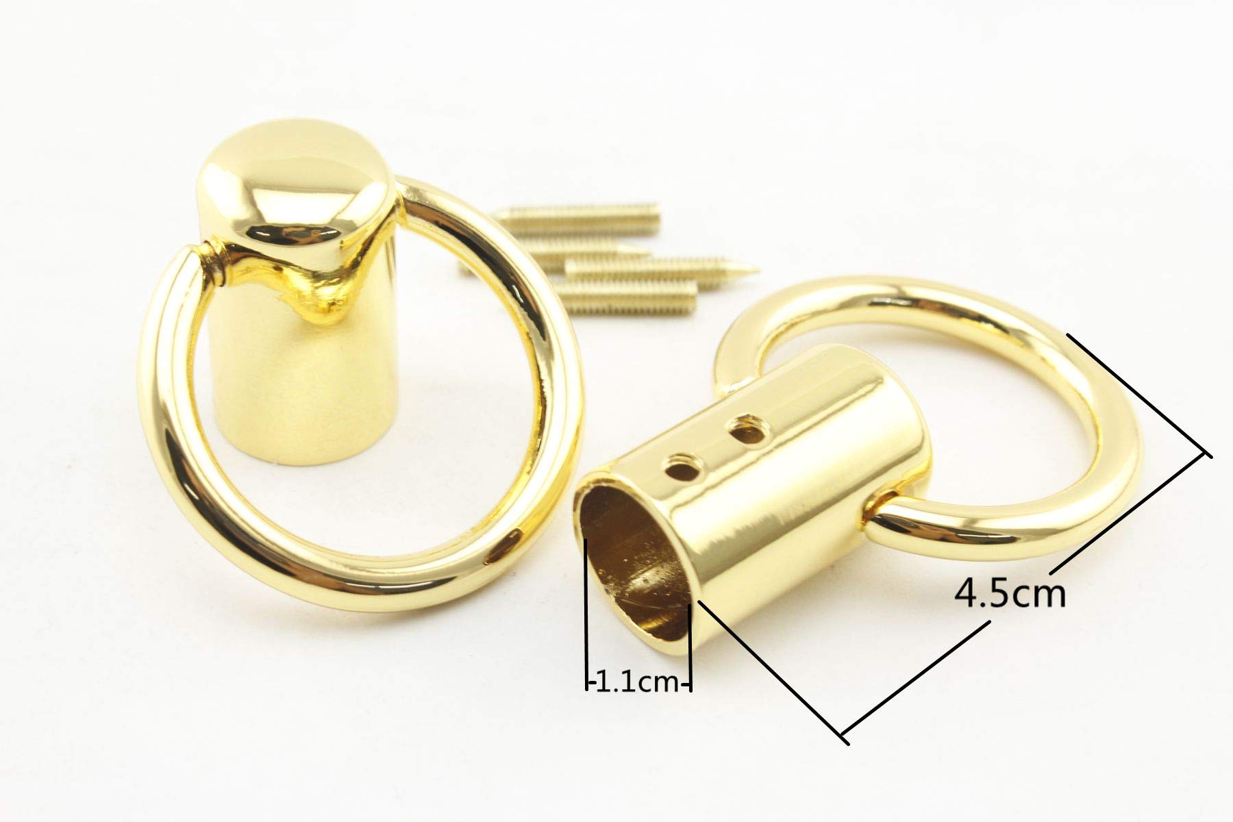 3dancraftit Heavy Duty zinc alloying Tassel Keychain Rope Cord end caps Stopper with Ring for Bag Purse Handles 7/16