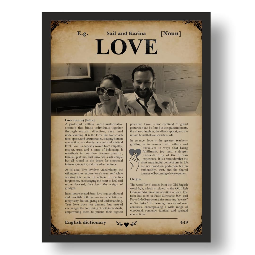 Custom Dictionary Love Frame – 9.25 x 12.8 inch Personalized… – view 2