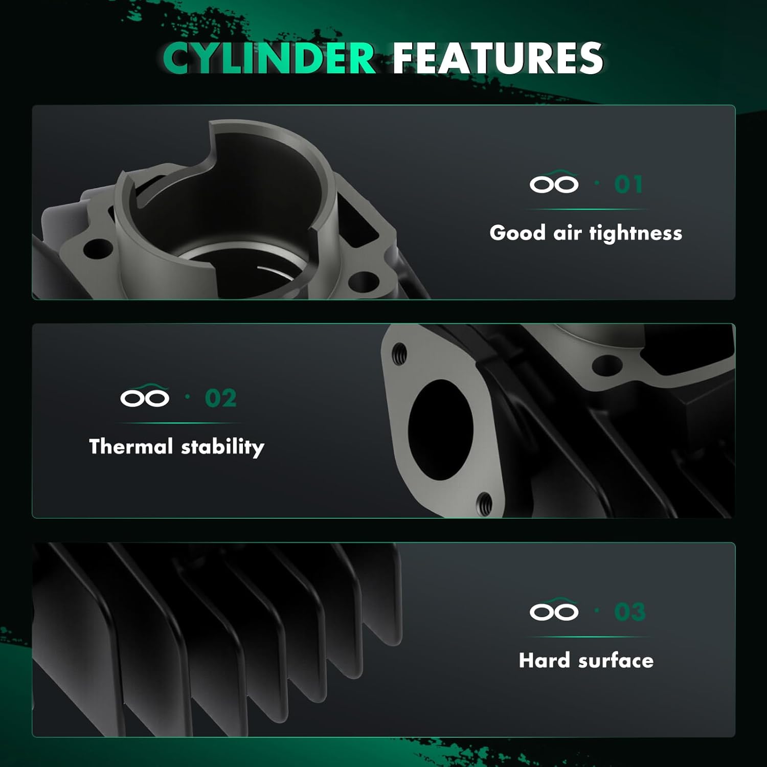 SCITOO Cylinder Piston Gasket Top End Rebuild Kit for Yamaha for PW50 Y-Zinger 1981-2009, 93310-210M0-00 4J2-11311-01-00 4J2-11311-00-00 4J2-11111-00-00 BP4-HS000-00-00 517-11181-01-00