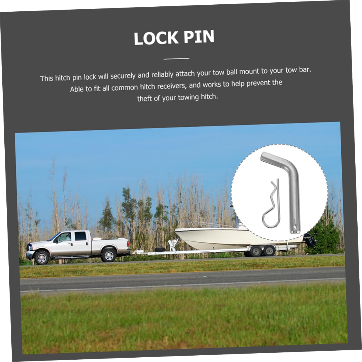 Hitch Receiver Locking Pin Clip Security Pin for Trailer Durable Construction Easy to Use Safety Clip Suitable for Towing Trucks Cars and Boats