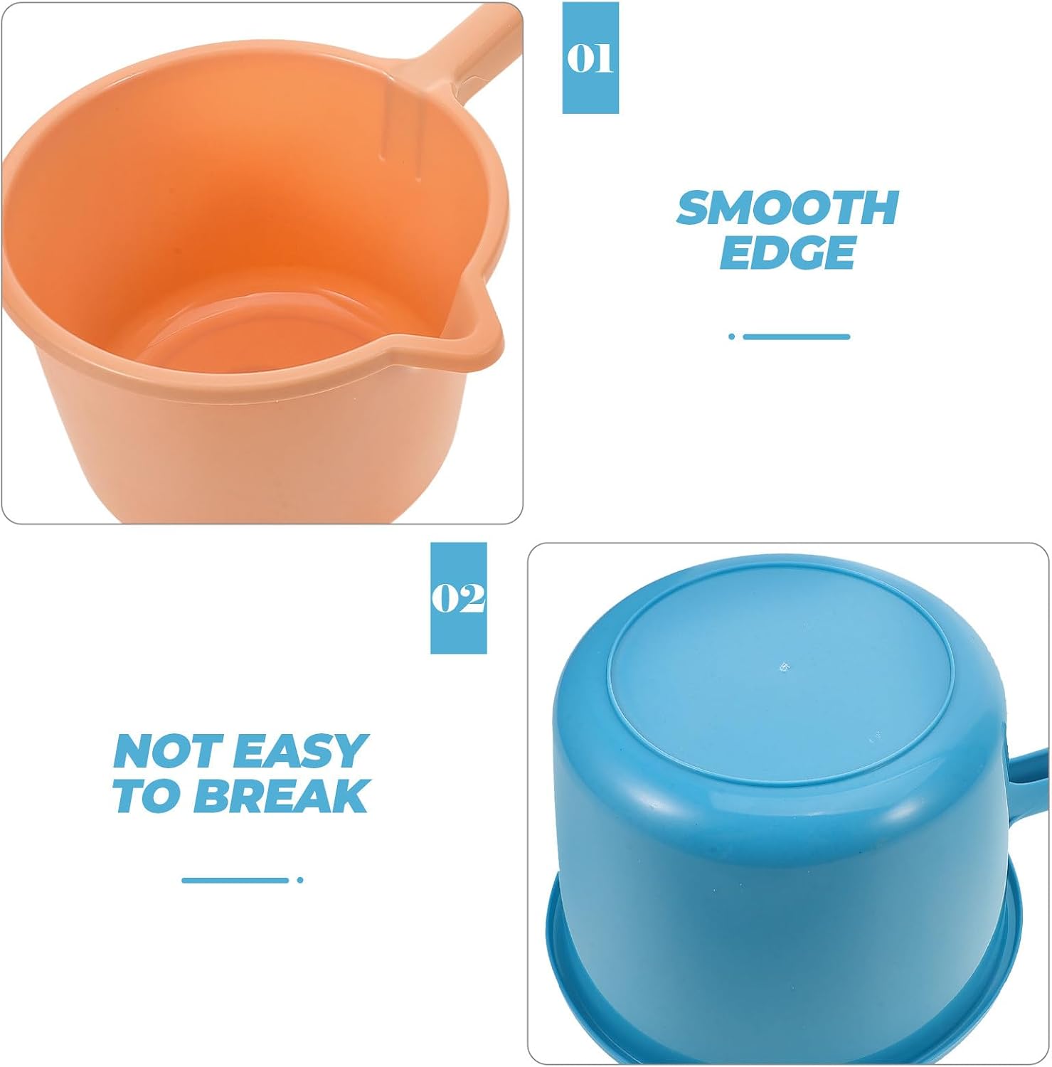 3pcs Long Handle Water Ladles Set for Kitchen and Bath, Multipurpose Plastic Water Scoops in Yellow, Pink, and Blue for Plant Watering and Household Use
