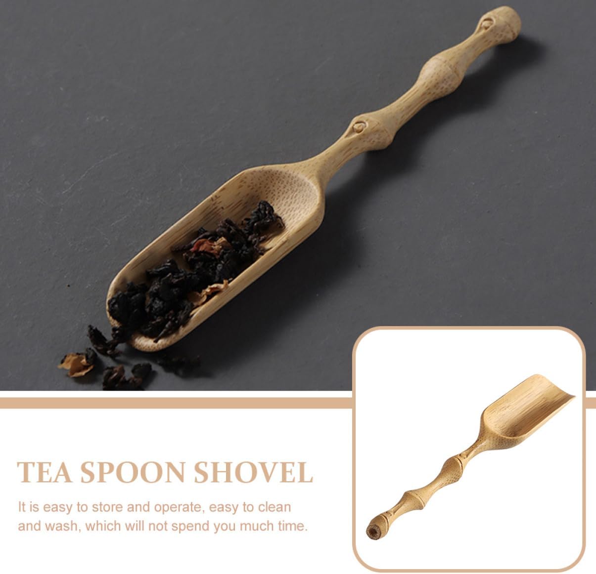 Hand-carved Tea Scoop Simple Design for Loose Leaf Tea Multi-purpose Spoon for Home Tearoom Use Lightweight and Easy to Clean