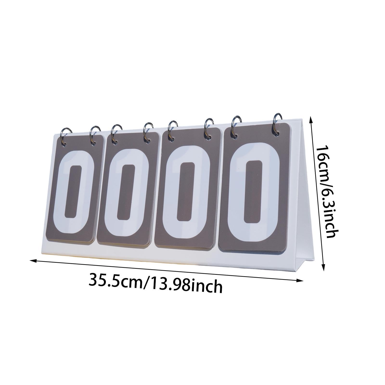 SM SunniMix Sports Scoreboard 4 Digits Score Keeper Team Games Flip Score Board Multifunction Table Score Flipper for Tennis Baseball, Gray