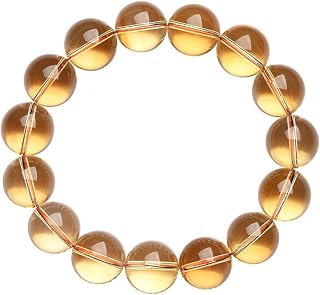 Armband med naturliga citrinkristaller, lycka till-pärlarmband | Kristaller Stretch Armband, Handgjorda polerade ädelstenspärlor Armband, Reiki Spiritual Smycken Gåvor
