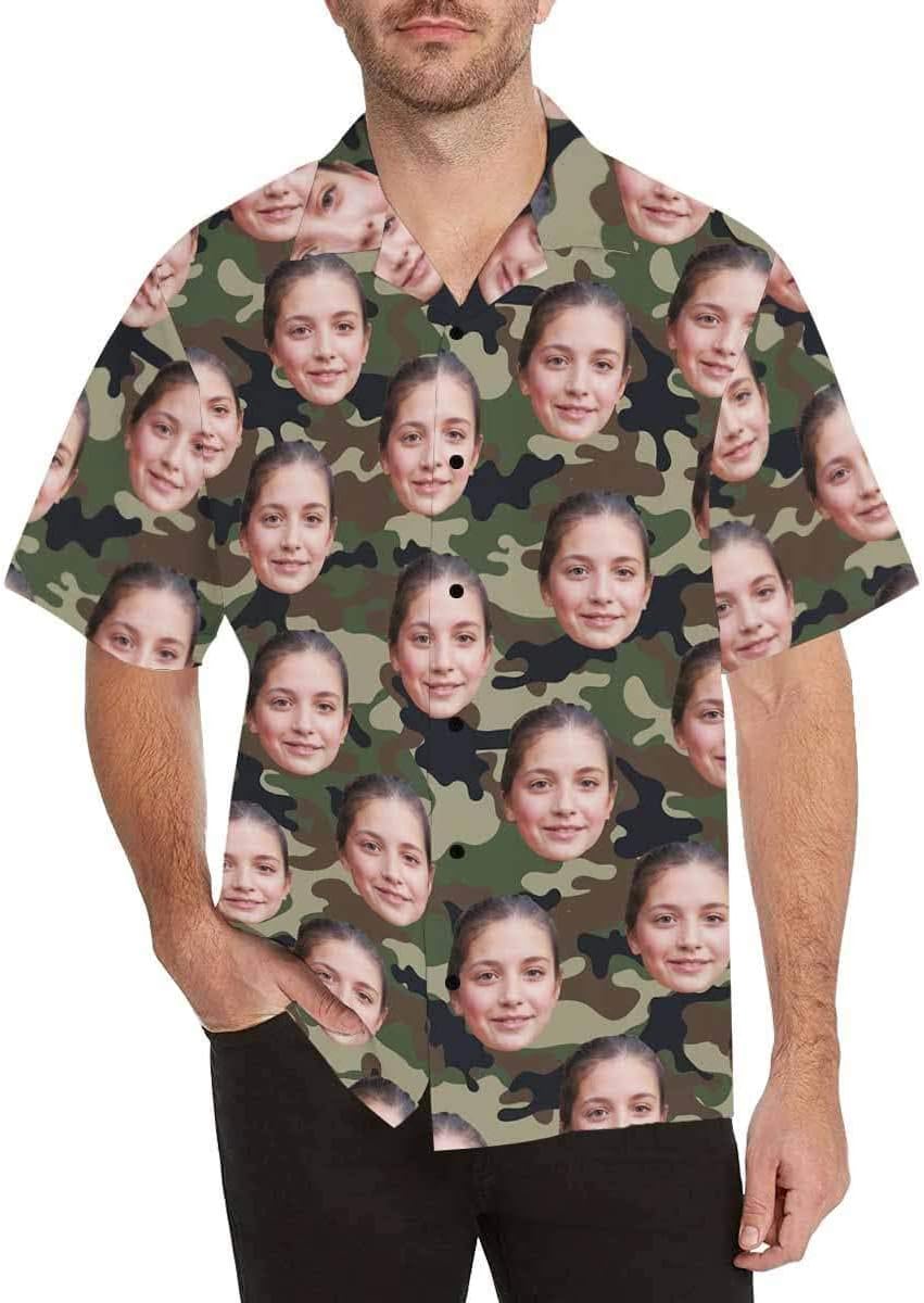 YesCustom Custom Father Face Men's All Over Print Hawaiian Shirt Personalized Gifts