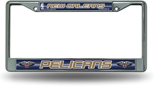 Vista 79 de NBA Bling Chrome License Plate Frame with Glitter Accent