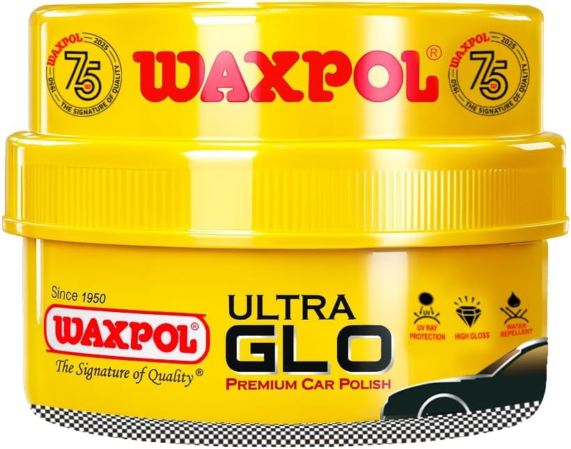 Ultra Glo Premium Paste Wax Car Polish With Applicator Sponge (230g) For High Gloss Shine