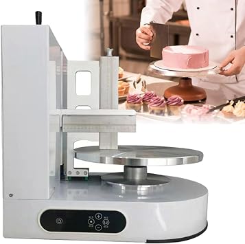 Cake Decorating Coating Machine 4-12in Birthday Cake Cream Smooth Coating Decoration Machine,Portable Cake Icing Machine Adjustable Cake Icing Smoother Tool Baking Birthday Cake ToolsWhite
