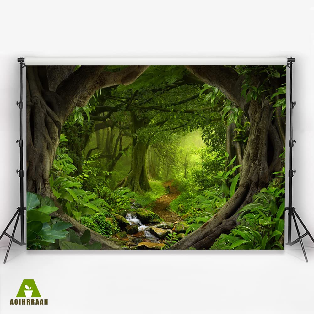 Aoihrraan 3x2m Dinosaur World Backdrop Tropical Rainforest - View #5