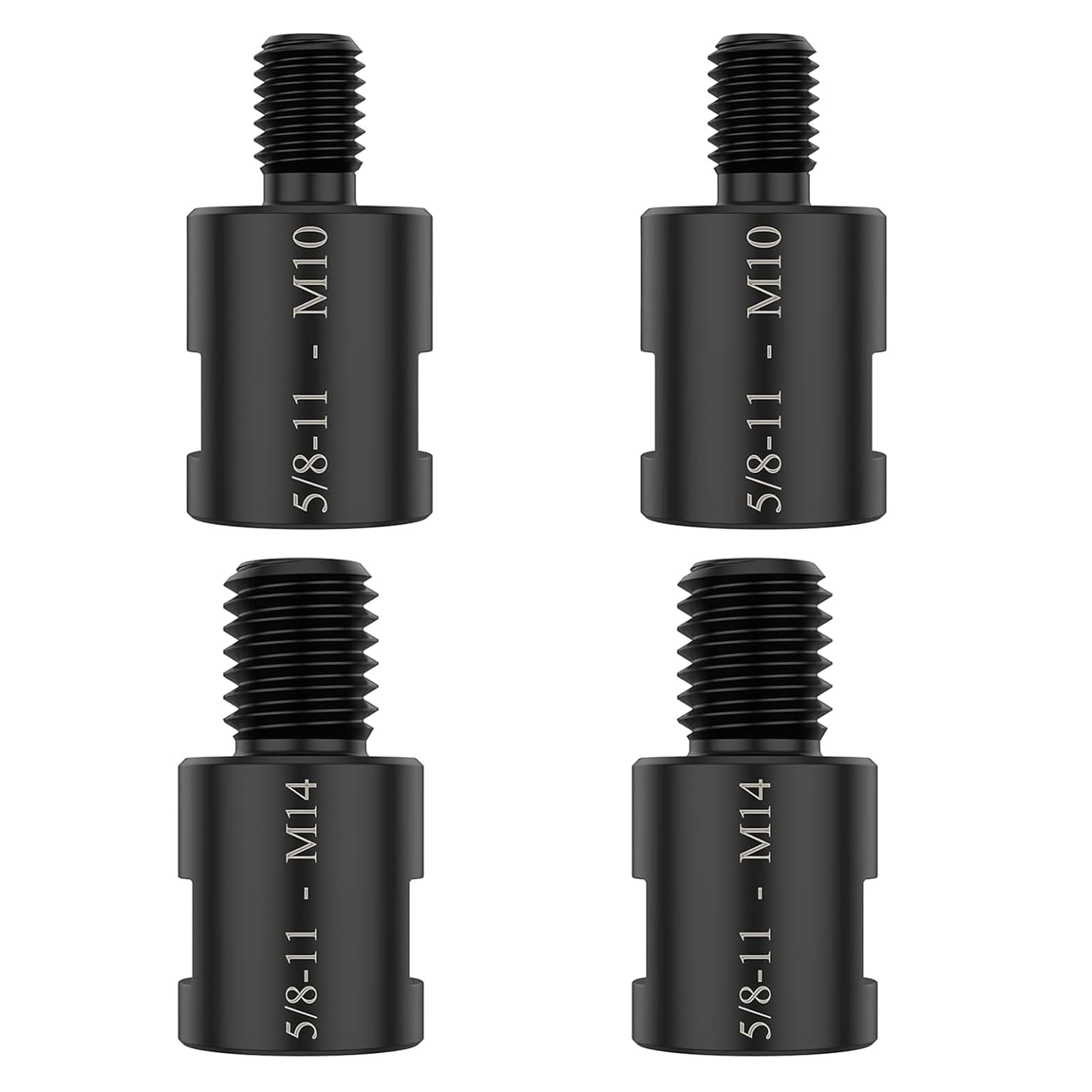 of 4 Stable Grinders Adapters Convert 5/8~11 Female Thread to M 10 and M 14 Male for Easy Tool Compatibility Featuring Steel Grinders Thread Adapters