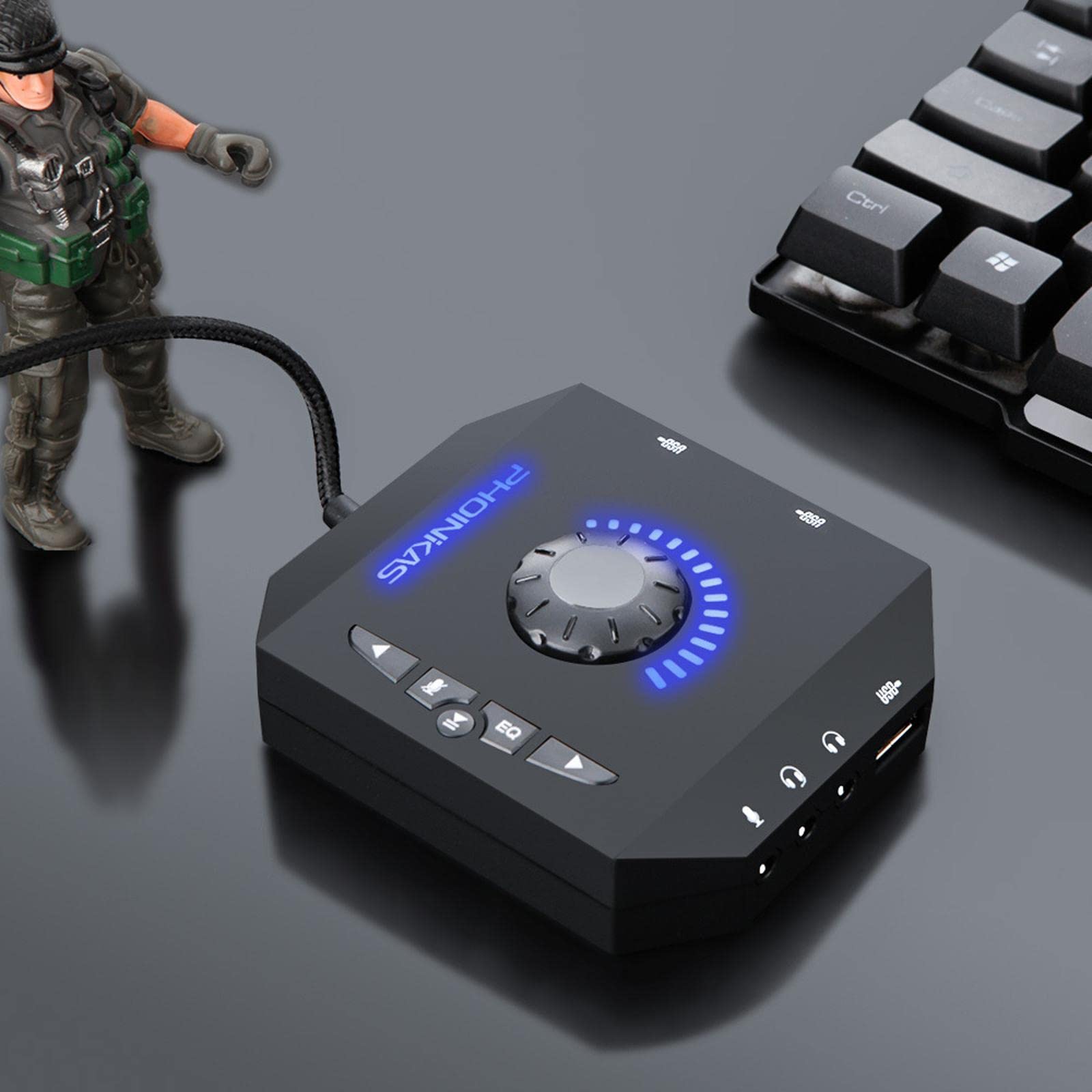 ZEZEFUFU Adaptador de sonido estéreo, tarjeta de sonido externa, tarjeta de sonido USB, adaptador de audio de 7.1 canales, convertidor para PC y portátil
