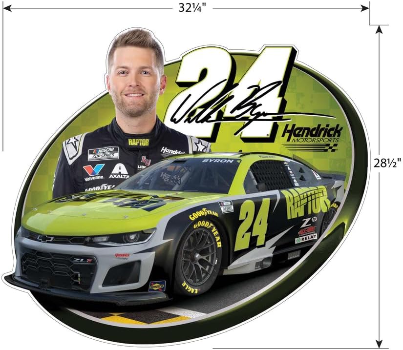 Miniatura 6 de Prime Party William Byron NASCAR - Juego de calcomanías de pared, gráficos grandes extraíbles de 32 pulgadas, decoración oficial de Hendrick