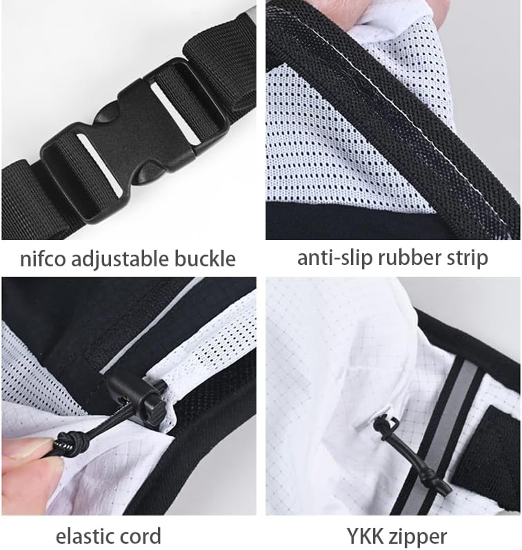 Hydration Running Belt Adjustable, Reflective & Lightweight Runners Waist Pouch for Men Womens, for Marathon Running Hiking Camping (A-Yellow)