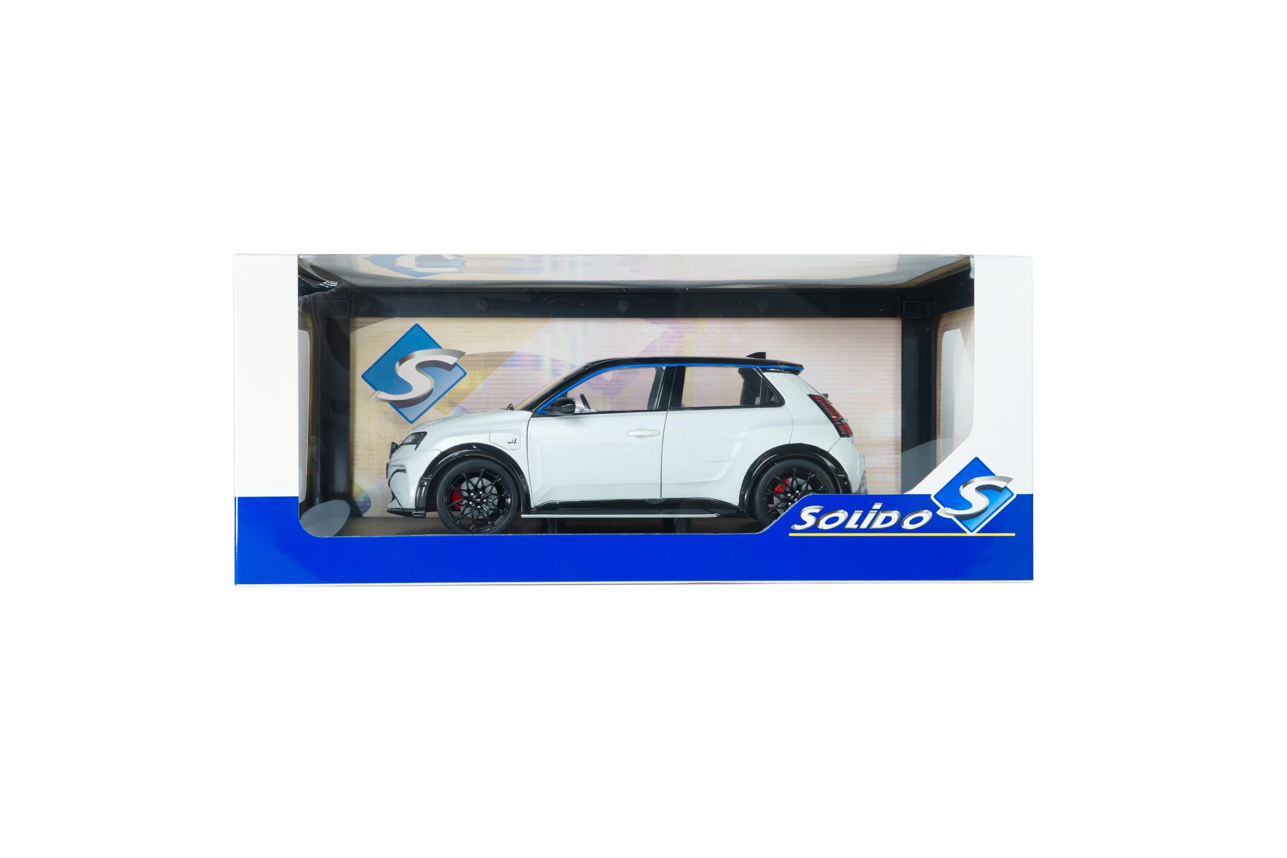 Solido Alpine A290 GTS 2024 - Die-Cast Modellauto, Fensterkarton mit Kunststoffsockel, Sammlermodell, weiß, 1:18
