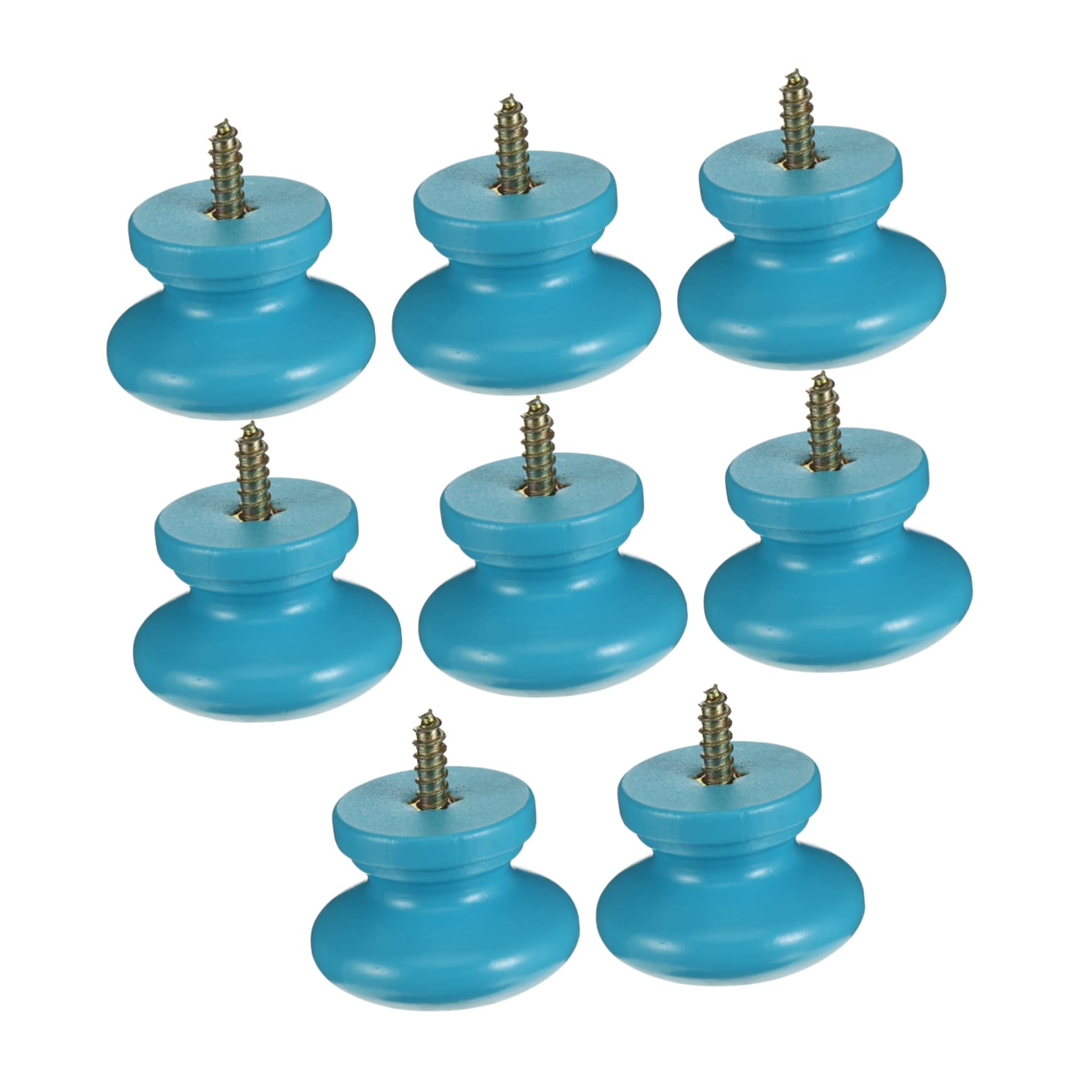 IWOWHERO 8pcs Round Wooden Door Handles for Drawer Cabinet and Wardrobe