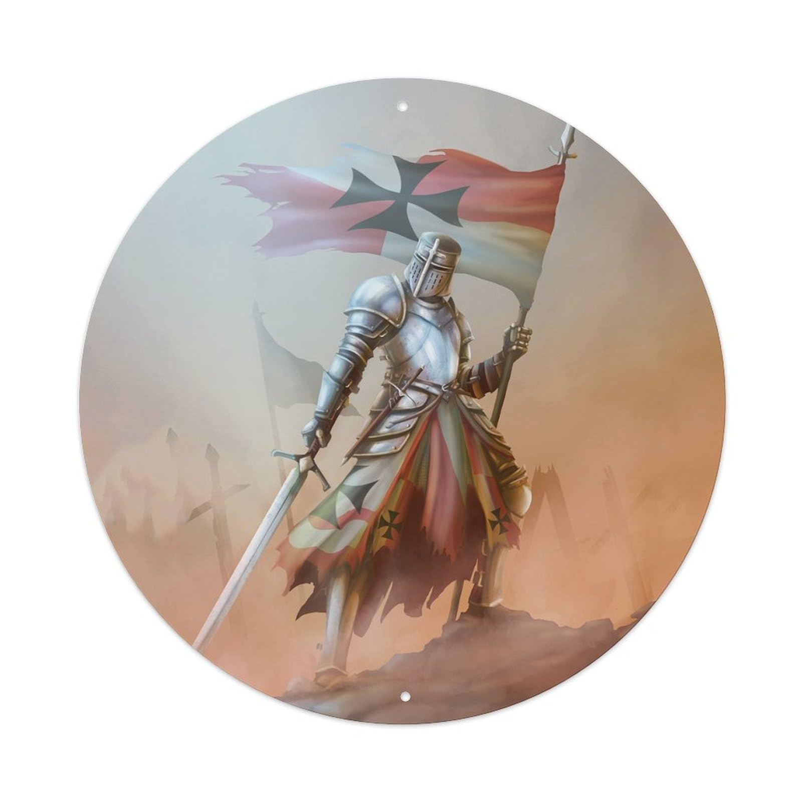 Templar Knight Medieval Armor Fantasy Warrior Metal Tin Sign