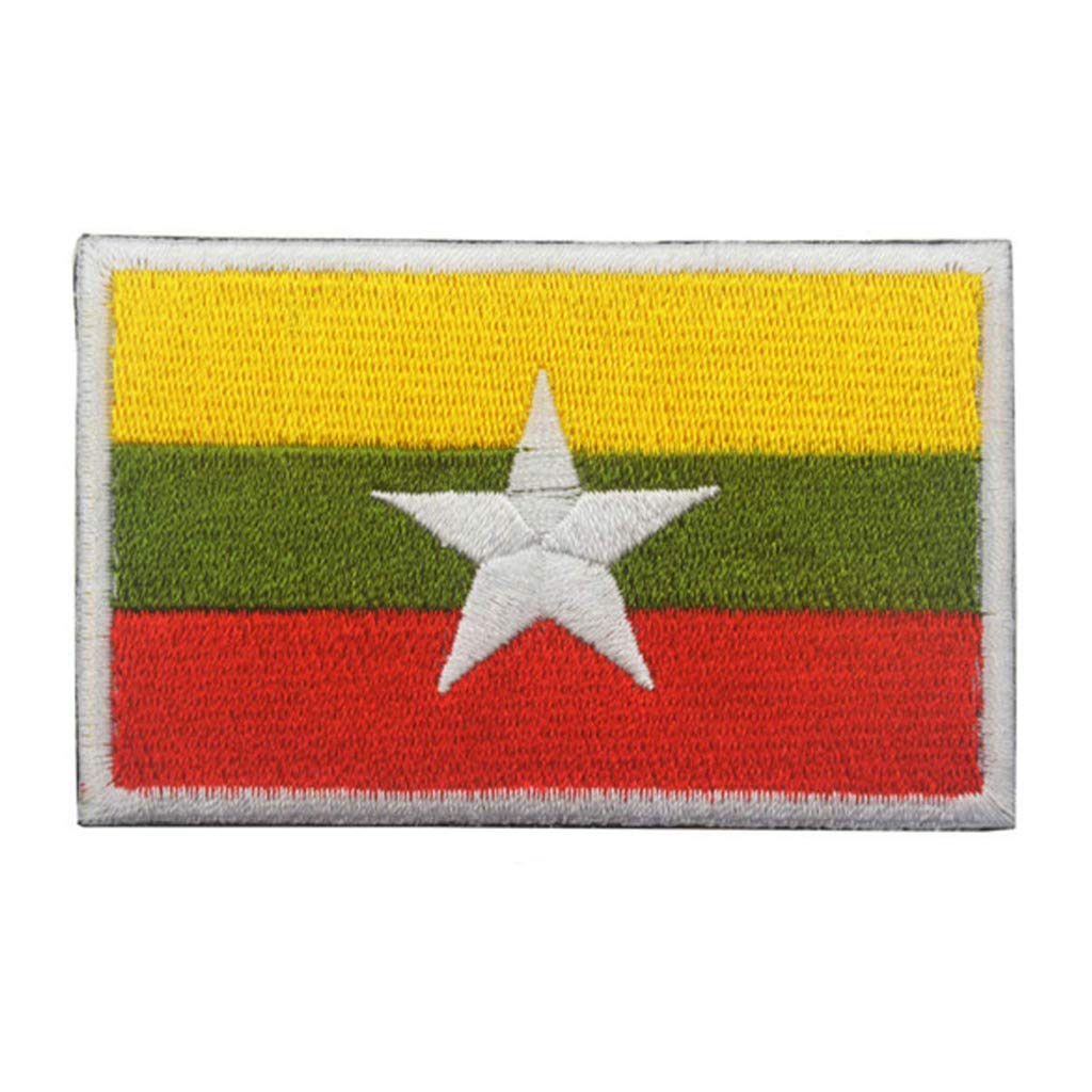ShowPlus Myanmar Flag Patch Military Embroidered Tactical Patch (Myanmar)