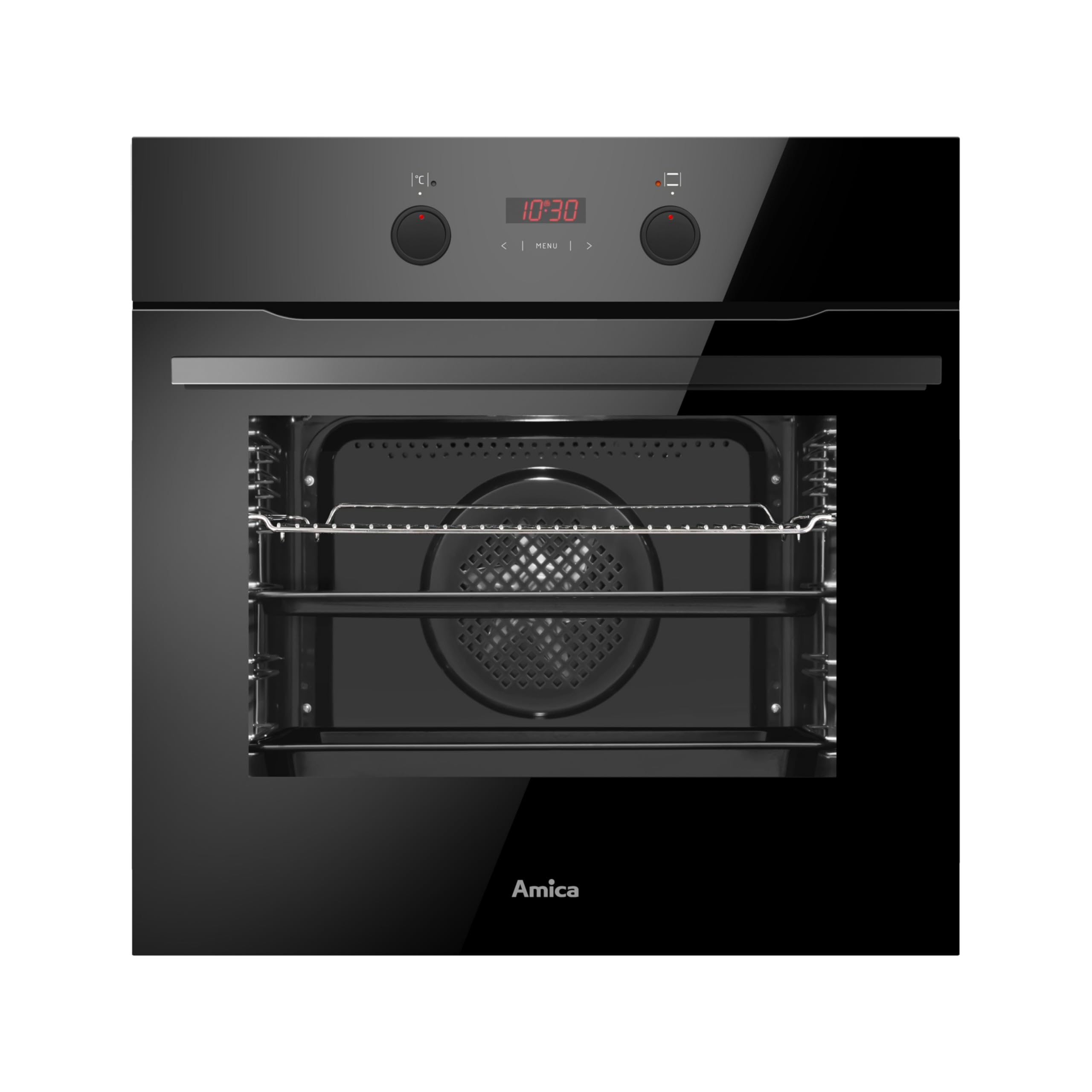 Amica Einbaubackofen 60 cm 77 l XXL‑Garraum 11 Backofenfunktionen Schnellaufheizung Seitengitter Steam Clean CoolDoor3 SensorControl Timer ABE 94410 S – einbaubackofen schwarzglas