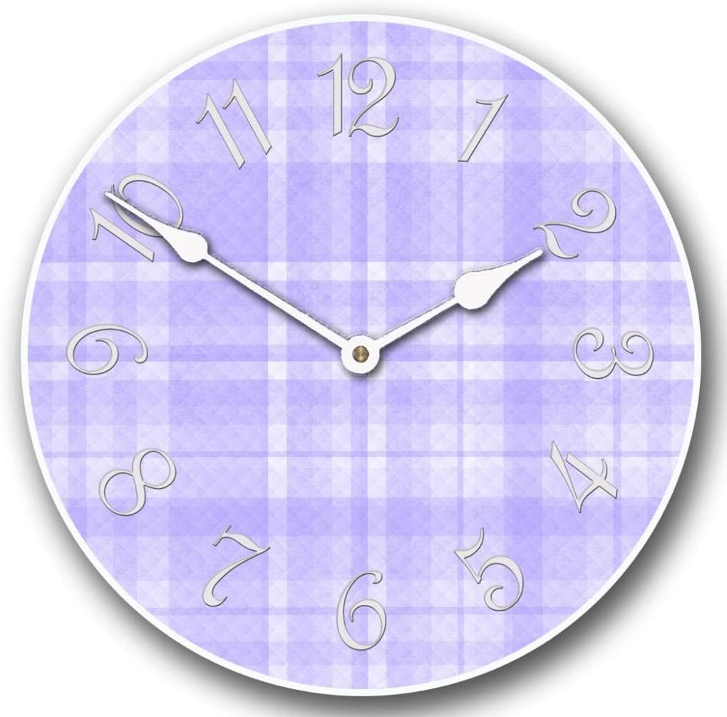 Purple Dots Wall Clock | Ultra Quiet Quartz Mechanism | Hand Made in USA Beautiful Crisp Lasting Color | Comes in 8 Sizes | 12-Inch