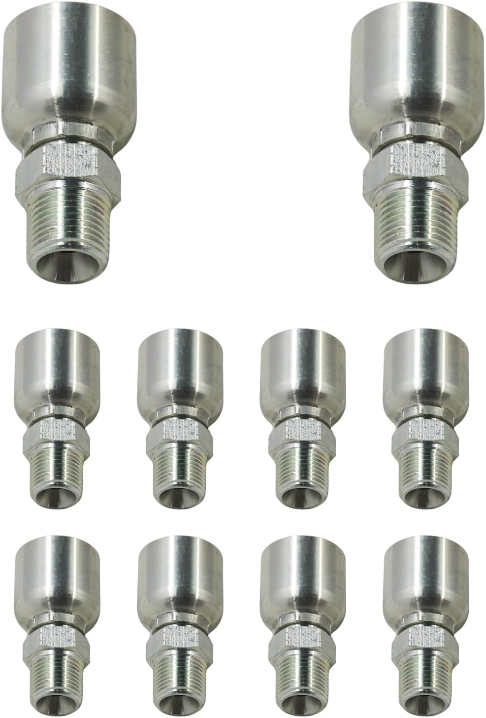 10Pcs Hydraulic Hose Fitting 10143-6-6 1014366 With 3/8 Hose X 3/8 Male NPTF Pipe Compatible with Parker 43 Series