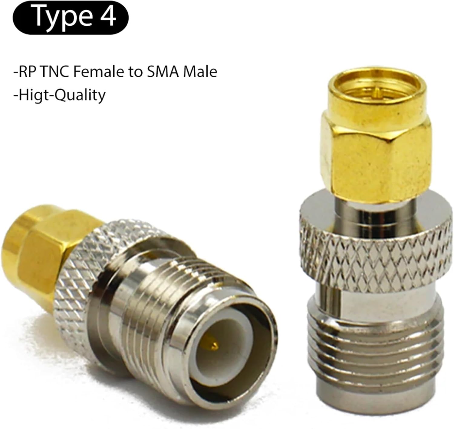 RP TNC Male Plugs to SMA Female Jack Adapter Straight COAXIAL Connector 50ohm Converter Wire Terminals 1Pcs(Type4,1Pcs)