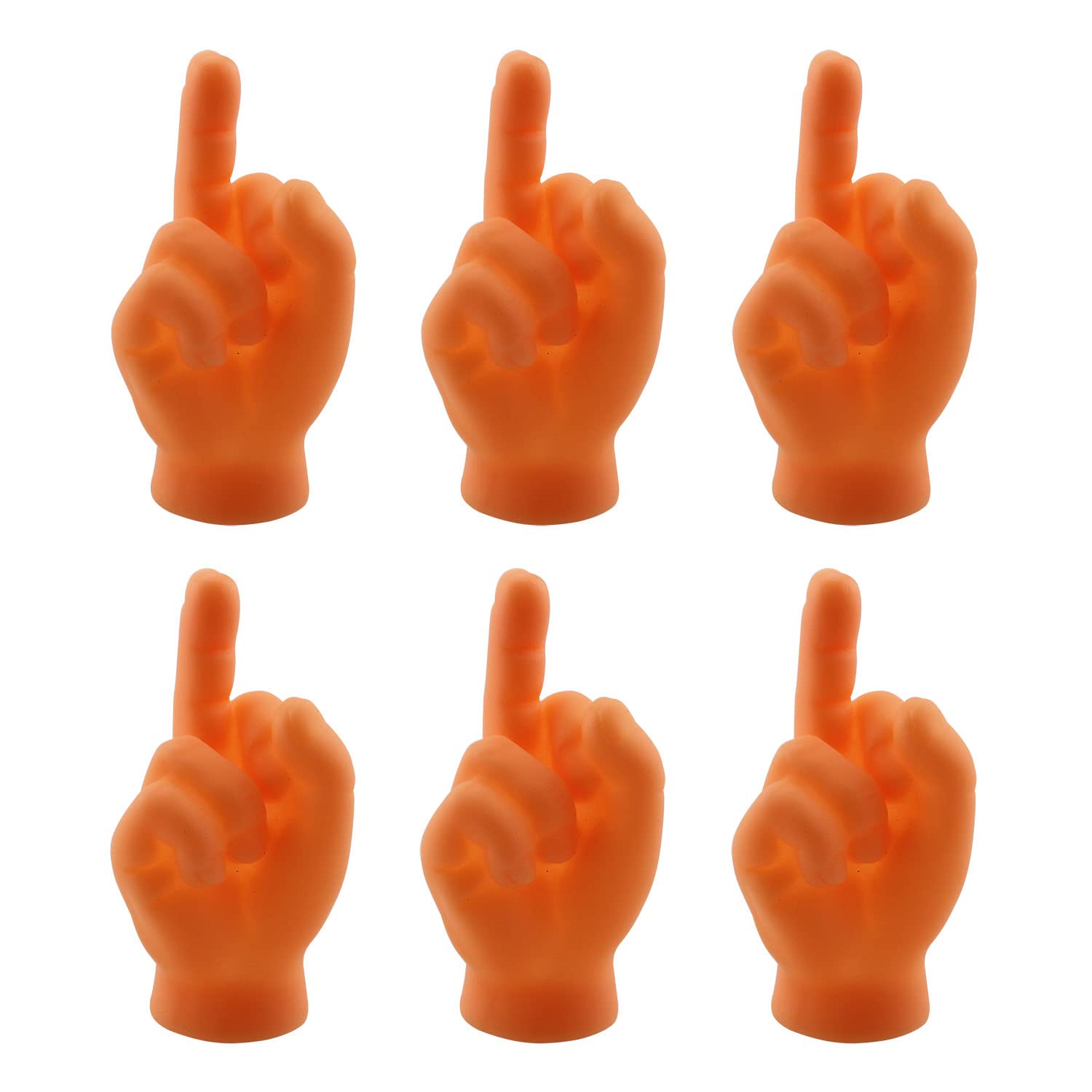 6pcs Rubber Little Fingers Little Finger Puppets (Middle Finger Sign) for Music Festivals, Birthday Parties, Bar Nights