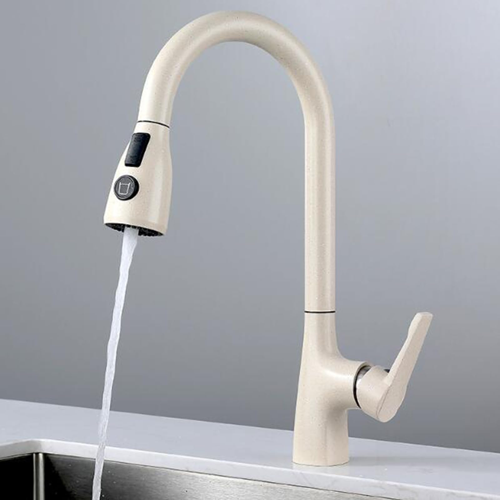 Mitigeur 3 voies en laiton pour évier de cuisine multifonction blanc