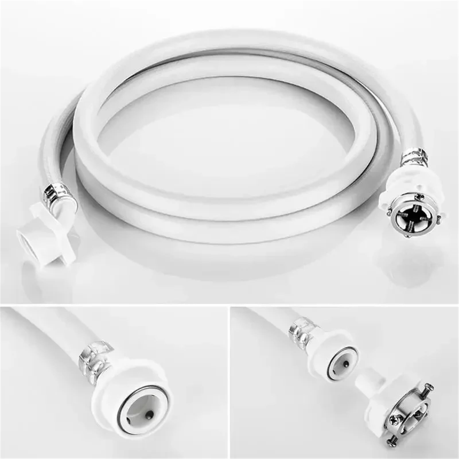 Manguera de desagüe para lavadora Extensión de manguera drenaje for lavadora, entrada agua con rosca 4 puntos, 1 m-3 m, color blanco(2m)