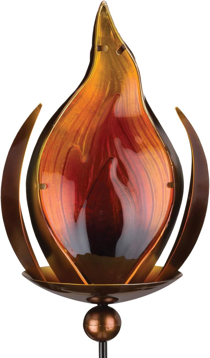 Regal Art & Gift 12484 Blaze Solar Stake-Bronze Garden Décor