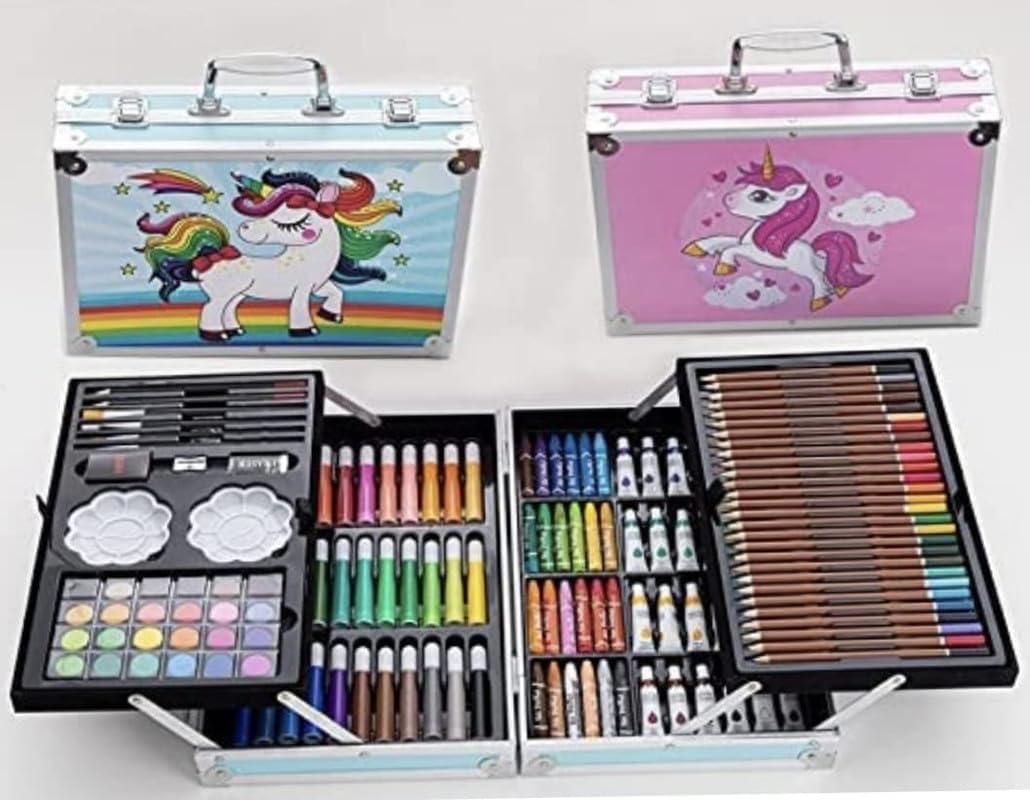 Massive Artist Colour Set Unicorn Color Box with Multiple Coloring Kit, Professional Drawing Color Pencils, Water Colors, Oil Pastel, Sketches and Acrylic Paint Brush for Art Craft(Pack of 1) (B0CCDNQ931) Amazon Price History, Amazon Price Tracker