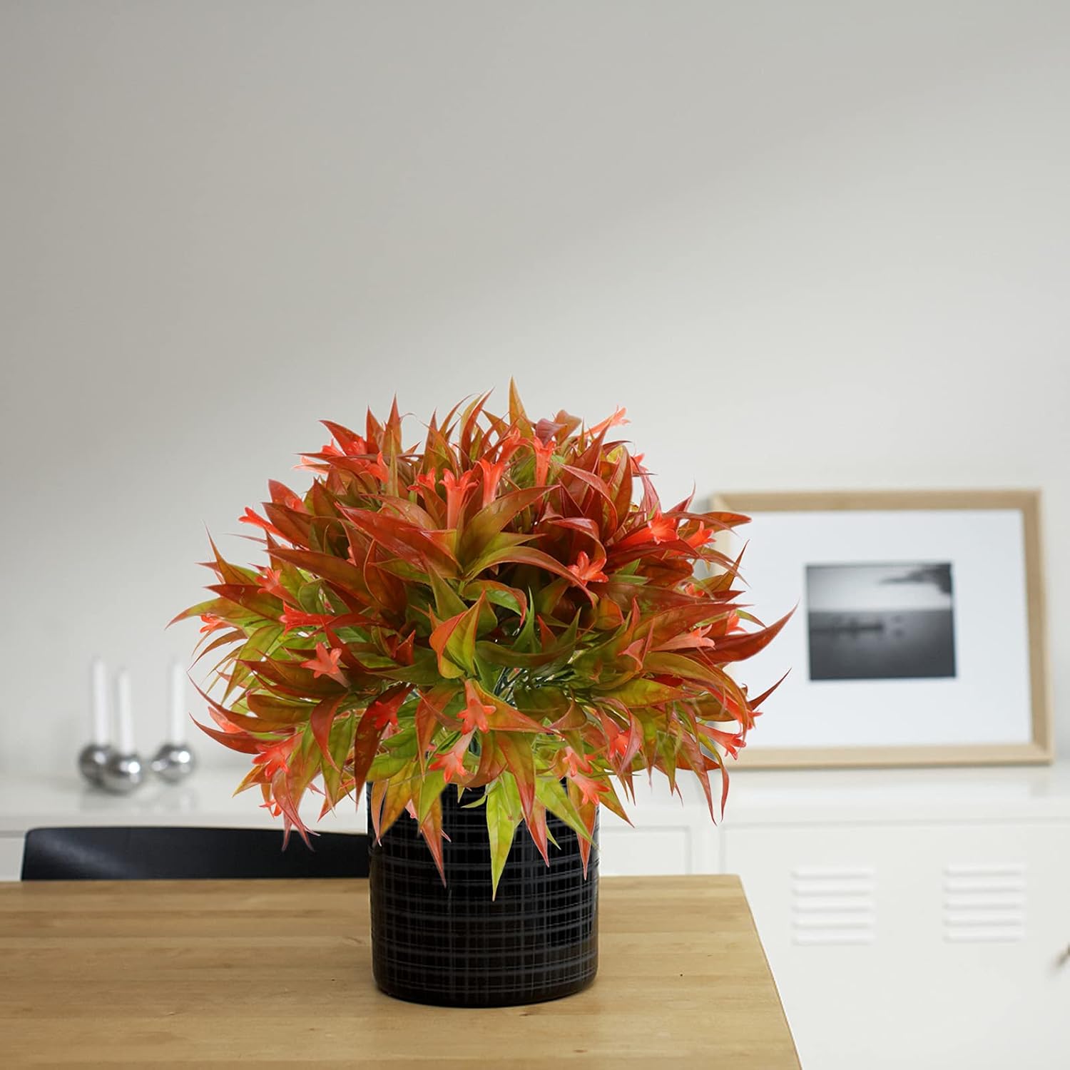 Beferr 4 Pcs Artificial Morning Glory Shrubs Greenery Bushes for Outdoor Artificial Flowers and Fake Plants for Home Decor UV Resistant Faux Flowers for Garden Wedding Office Decoration - Image 3