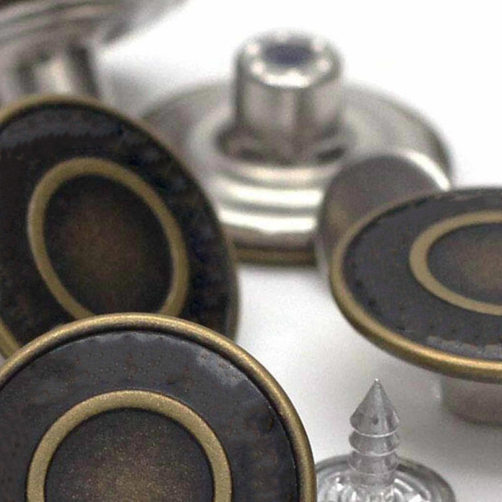 16mm Replacement Jean Tack Buttons No Sew Metal Buttons for Denims Jeans, Jackets,12 Sets (Bronze) - Image 3