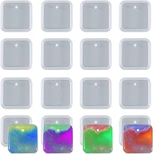 20pcs Square Jewelry Casting Molds, Silicone Pendant Keychain Resin Molds with Hanging Hole, Jewelry Making DIY Craft Tools - 42mm/1.65 inch