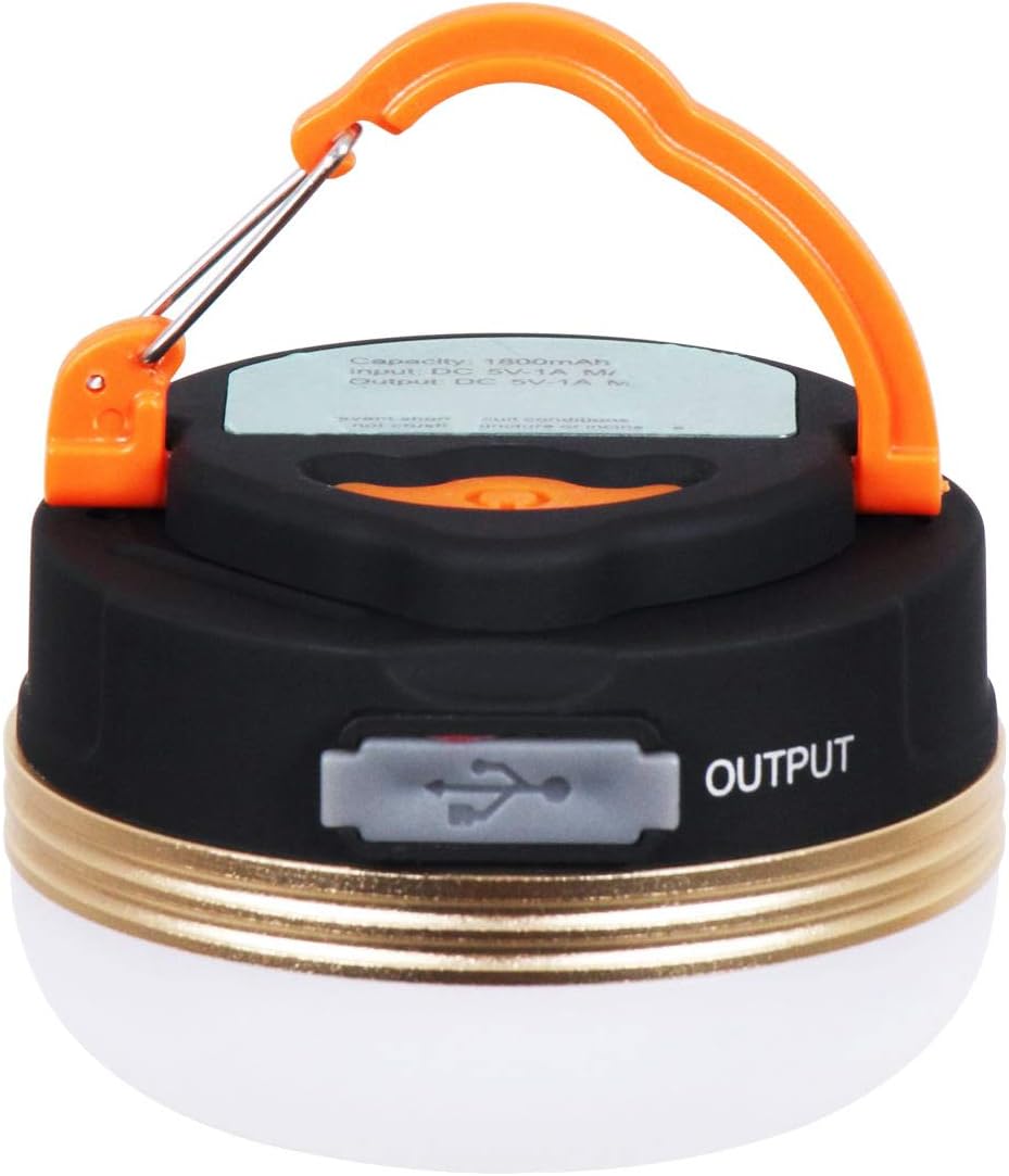 LED Lantern Camping Light Outdoor Flashlight Warm White USB Rechargeable Charging Magnet Type Equipment 3 Dimming Modes for Camp Hiking Fishing Emergencies