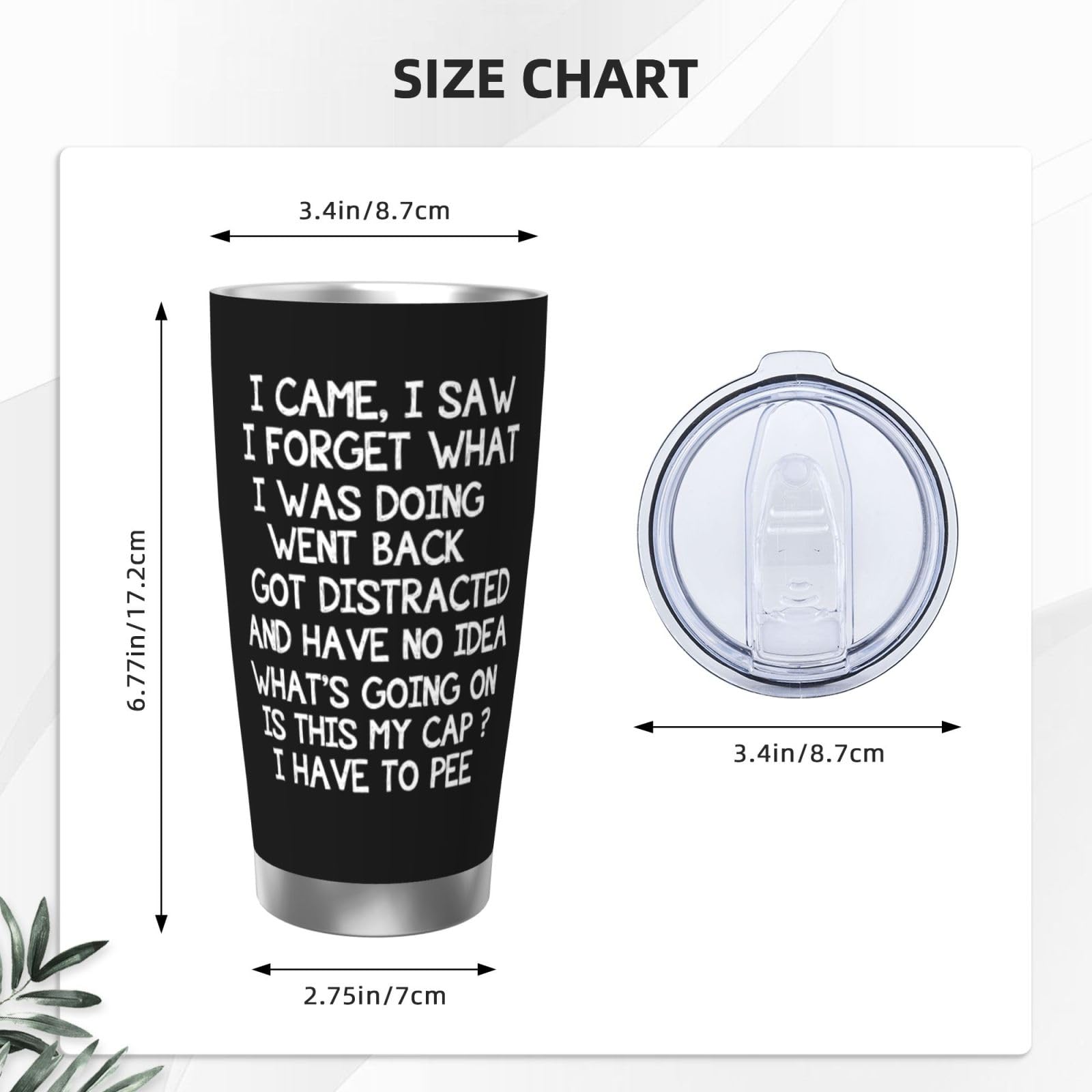 Xinvast I Came I Saw I Forgot Tumbler, 20 oz Insulated Coffee Travel Mug, Funny Senior Citizen Gift for Men & Women - Image 2