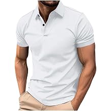 Mens Polo Shirts Short Sleeve Moisture Wicking Golf Polo Athletic Collared Shirt Tennis T-Shirt Tops Turndown Collar