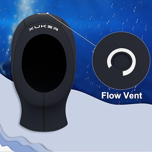 Miniatura 5 de XUKER Neoprene Wetsuit Hood 3mm for Men Women, Diving Cap Surfing Thermal Hood for Snorkeling Swimming Canoeing Water Sports
