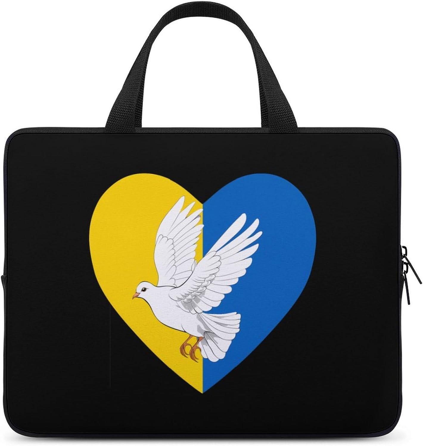 Ukraine Flag Heart Dove Laptop Bag Print Computer Sleeve Case Protector Briefcase Totes for Women Men