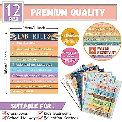 12 Periodic Table Poster Science Posters For Classroom Middle School Science Bulletin Board Sets For Classroom Science Posters For Middle School Classroom Decor Middle School Poster Large Boho Rainbow