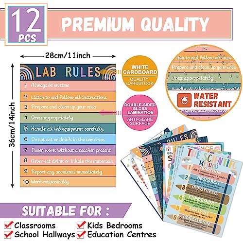 Image of 12 Periodic Table Poster Science Posters For Classroom Middle School Science Bulletin Board Sets For Classroom Science Posters For Middle School Classroom Decor Middle School Poster Large Boho Rainbow