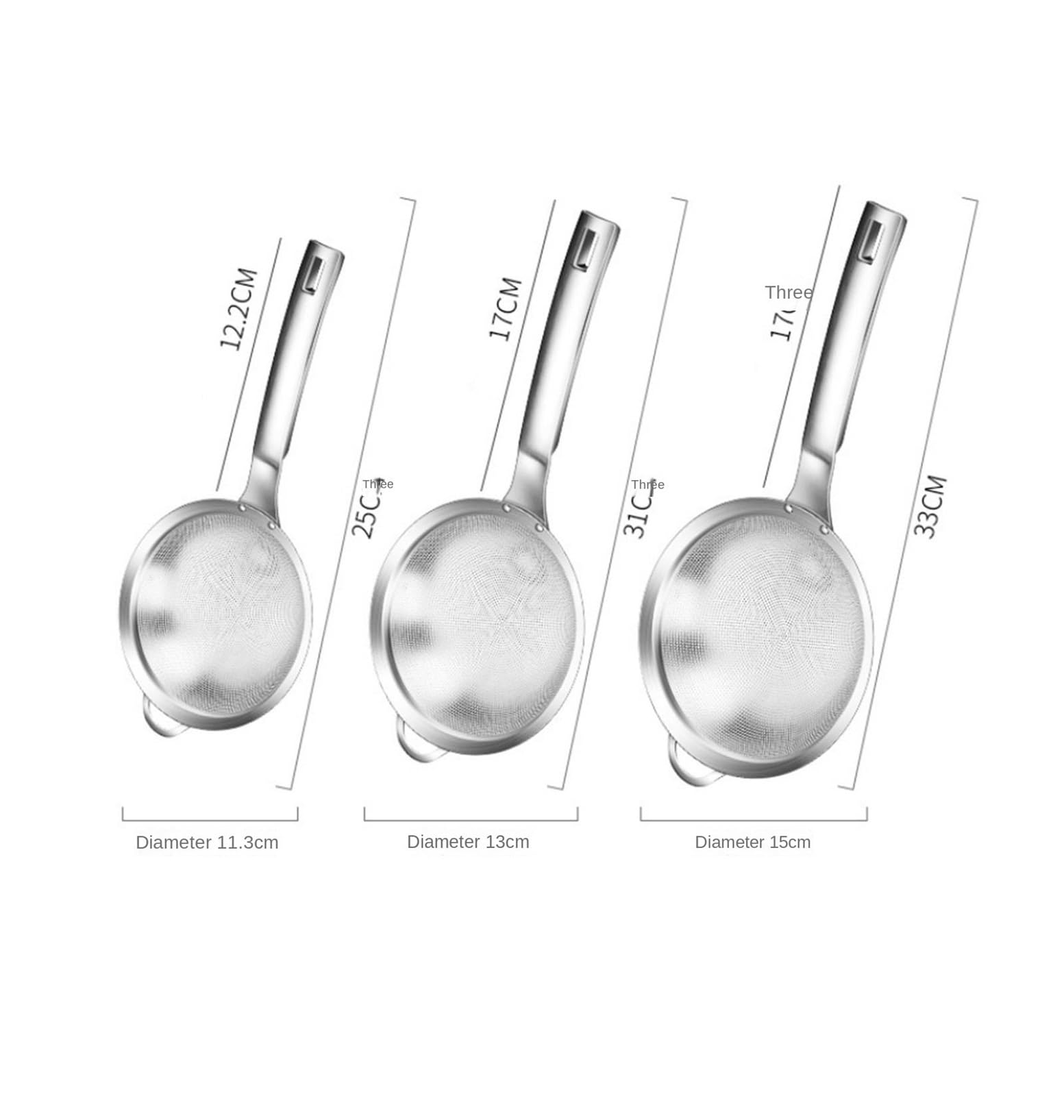 Espumadera, Tamiz De Acero Inoxidable De Malla Fina con Filtro De Alimentos De Cocina Portátil con Agujeros Cuchara Coladora(31cm)