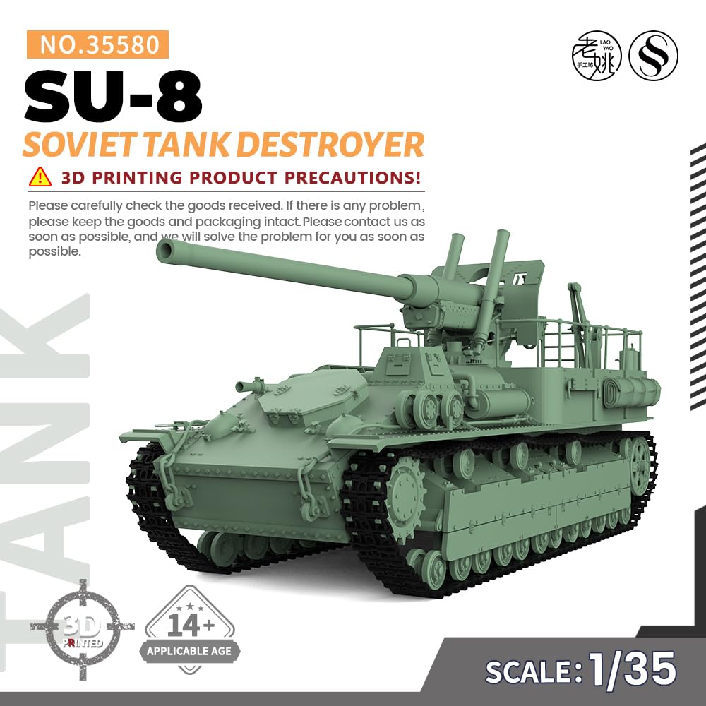 MRY-SFW SS35580 1/35 zestaw do budowy modelu wojskowego, radziecki niszczyciel czołgu SU-8