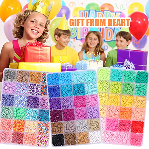 Quefe 6280Pcs 72 Colors Clay Beads For Bracelet Making Kit, Jewelry Making Kit For Girls 8-12 For Crafts #TOP5