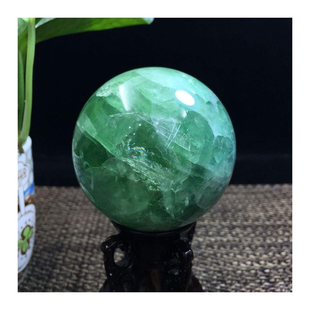 Bola de Cristal (en la Magia Occidental) Natural Verde Bola de Cristal Agrietado Oficina Auspicioso Feng Shui de la Bola de la Bola de Piedra Talla Pulido Regalo de los Ornamentos Bola